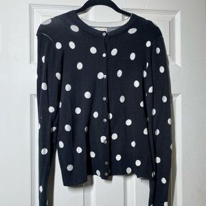 A New Day black and white polka dot cardigan